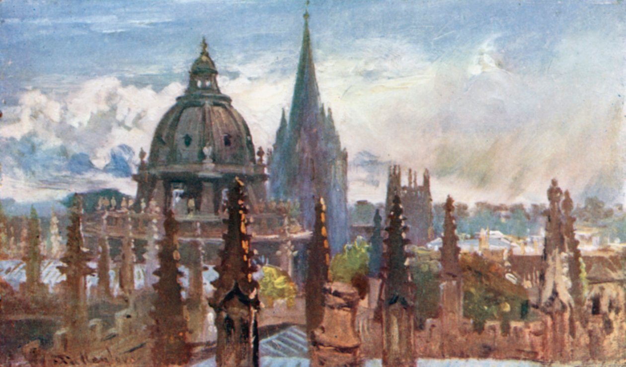 Oxford, från Sheldonian Theatre (färglitografi) av John Fulleylove