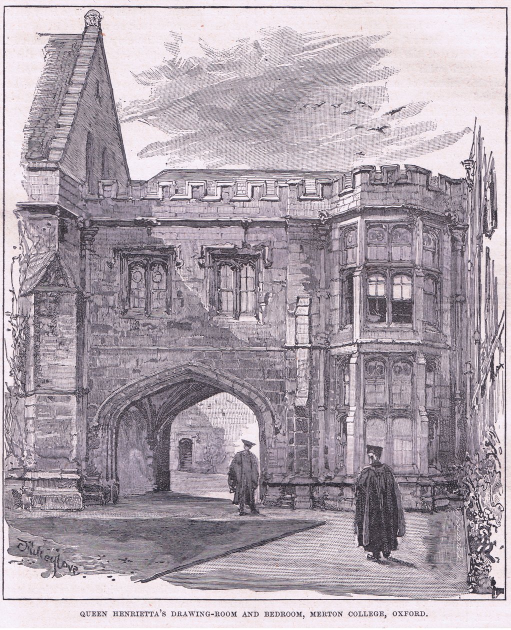 Drottning Henriettas vardagsrum och sovrum, Merton College, Oxford av John Fulleylove