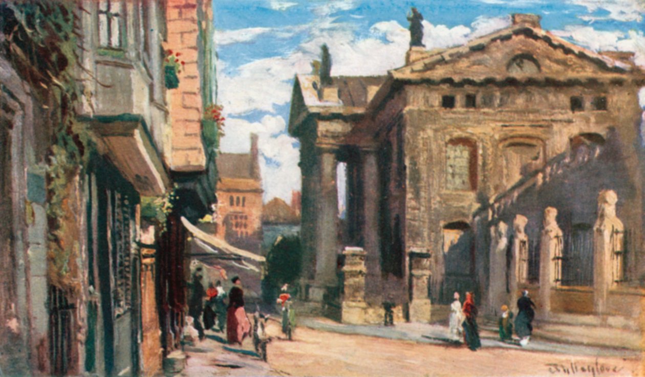 The Clarendon Building, mot öster (färglitografi) av John Fulleylove