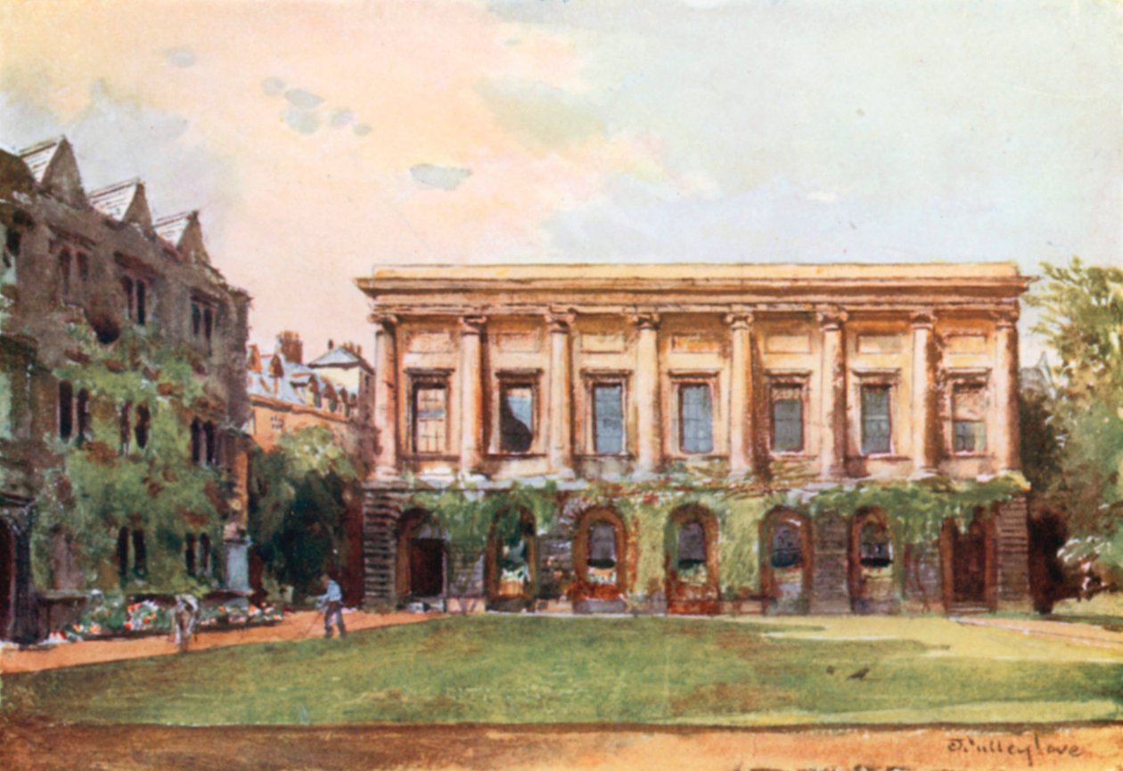 The Library, Oriel College (färglitografi) av John Fulleylove