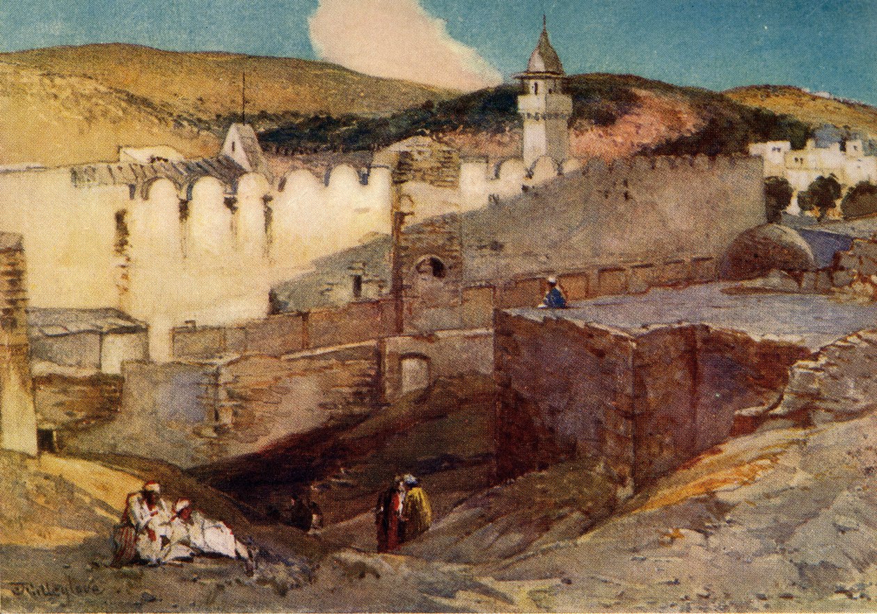 Moskén i Hebron över Machpelah-grottan, 1902. av John Fulleylove