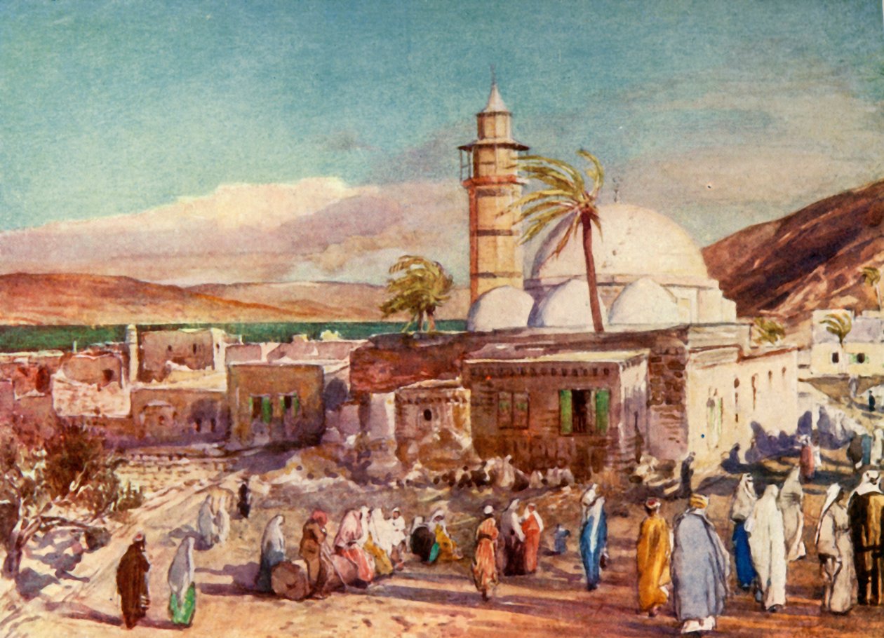 Moskén i Tiberias och Galileiska sjön, 1902. av John Fulleylove