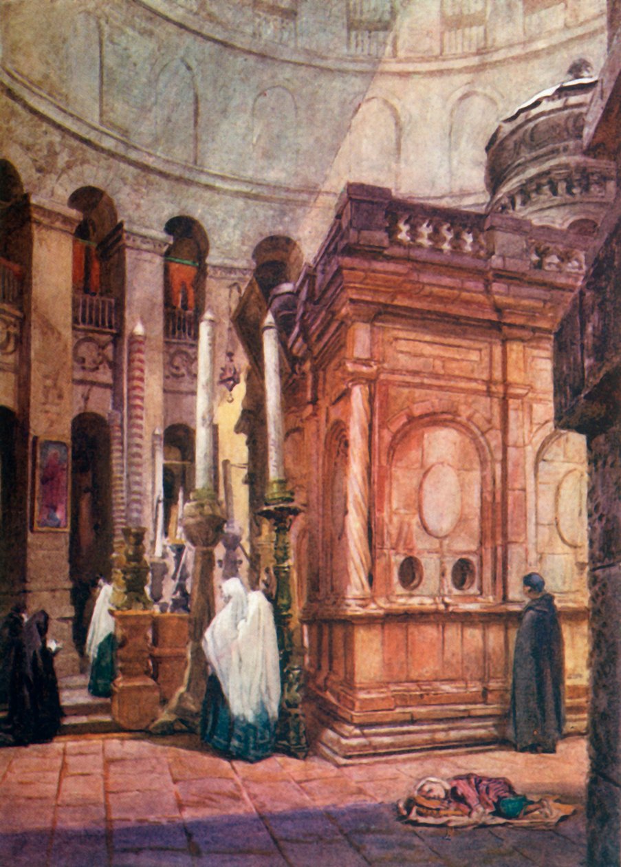 Den heliga gravens rotunda och kapell, 1902. av John Fulleylove