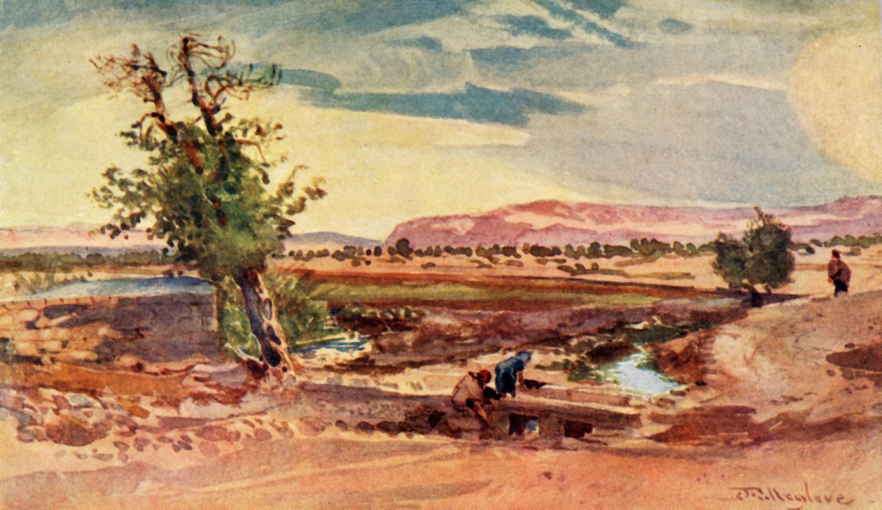 Strömmen som flödar från Elisas källa, 1902. av John Fulleylove