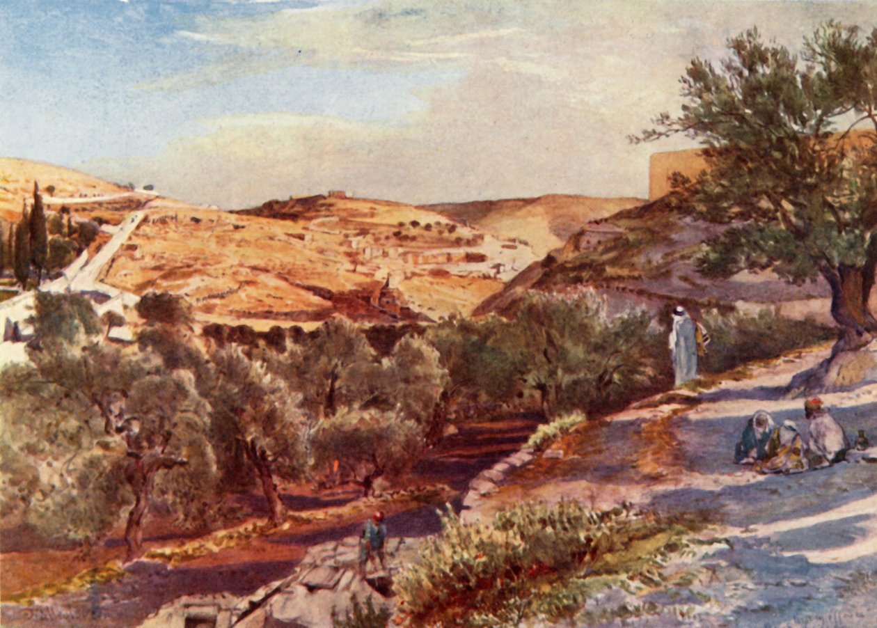 Den övre dalen av Kidron ser söderut, 1902. av John Fulleylove