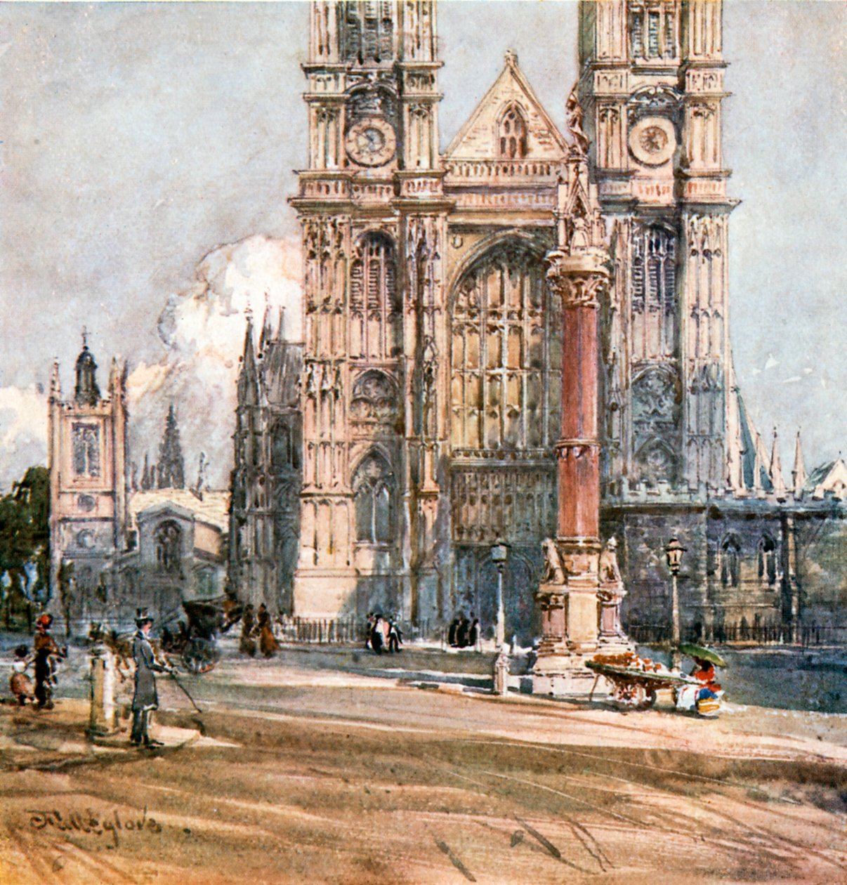 The West Front (färglitografi) av John Fulleylove