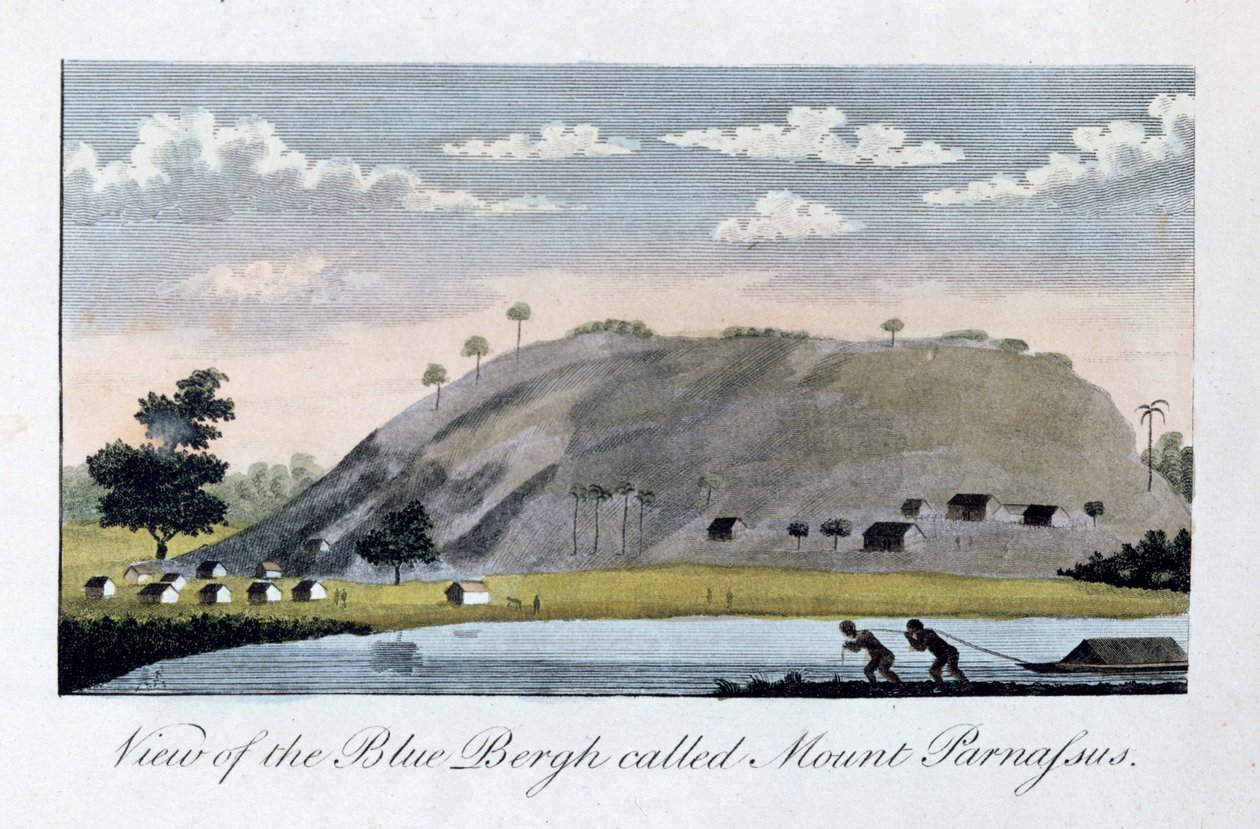 Utsikt över Blue Bergh, Mount Parnassus, 1813 av John Gabriel Stedman