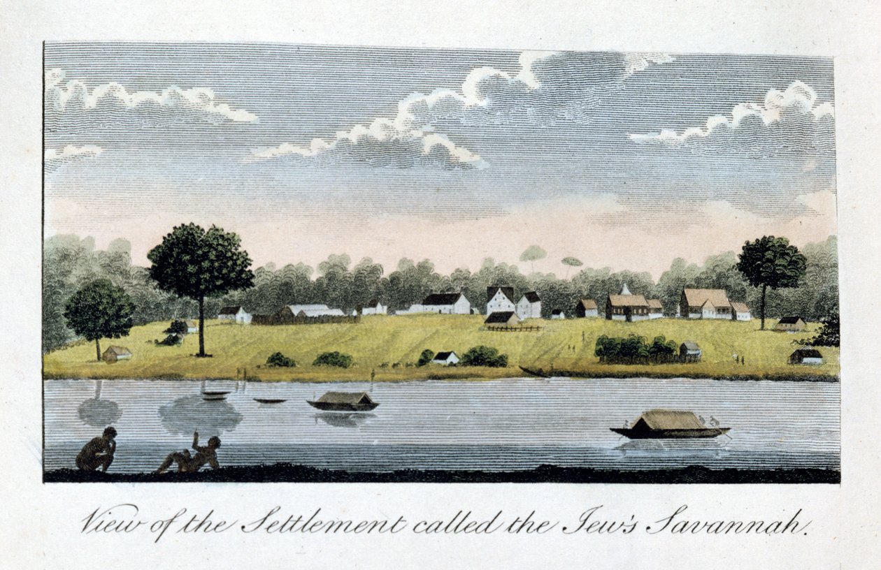 Utsikt över bosättningen kallad judarna Savannah, 1813 av John Gabriel Stedman