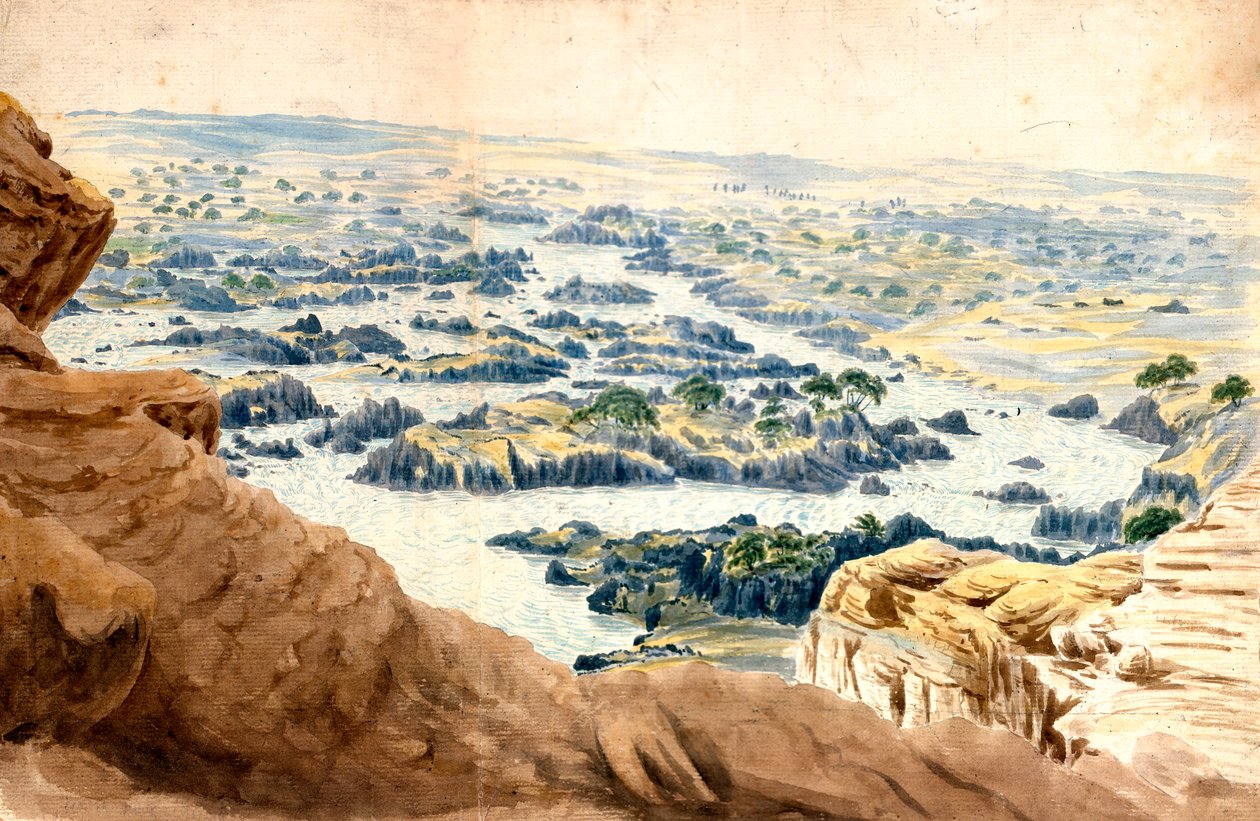 Landskap, grå starr, Egypten, 1800-talet av John Gardner Wilkinson