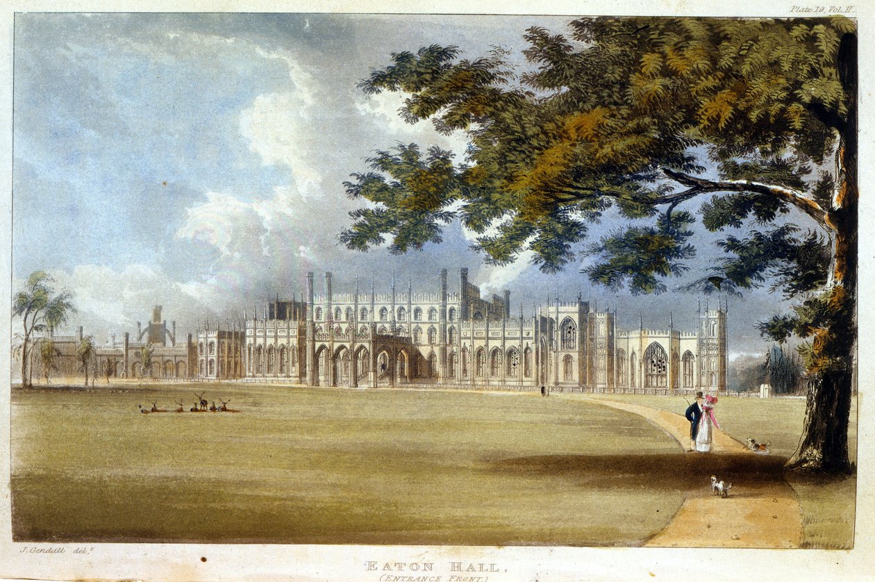 Eaton Hall, Entrance Front, från Ackermanns 