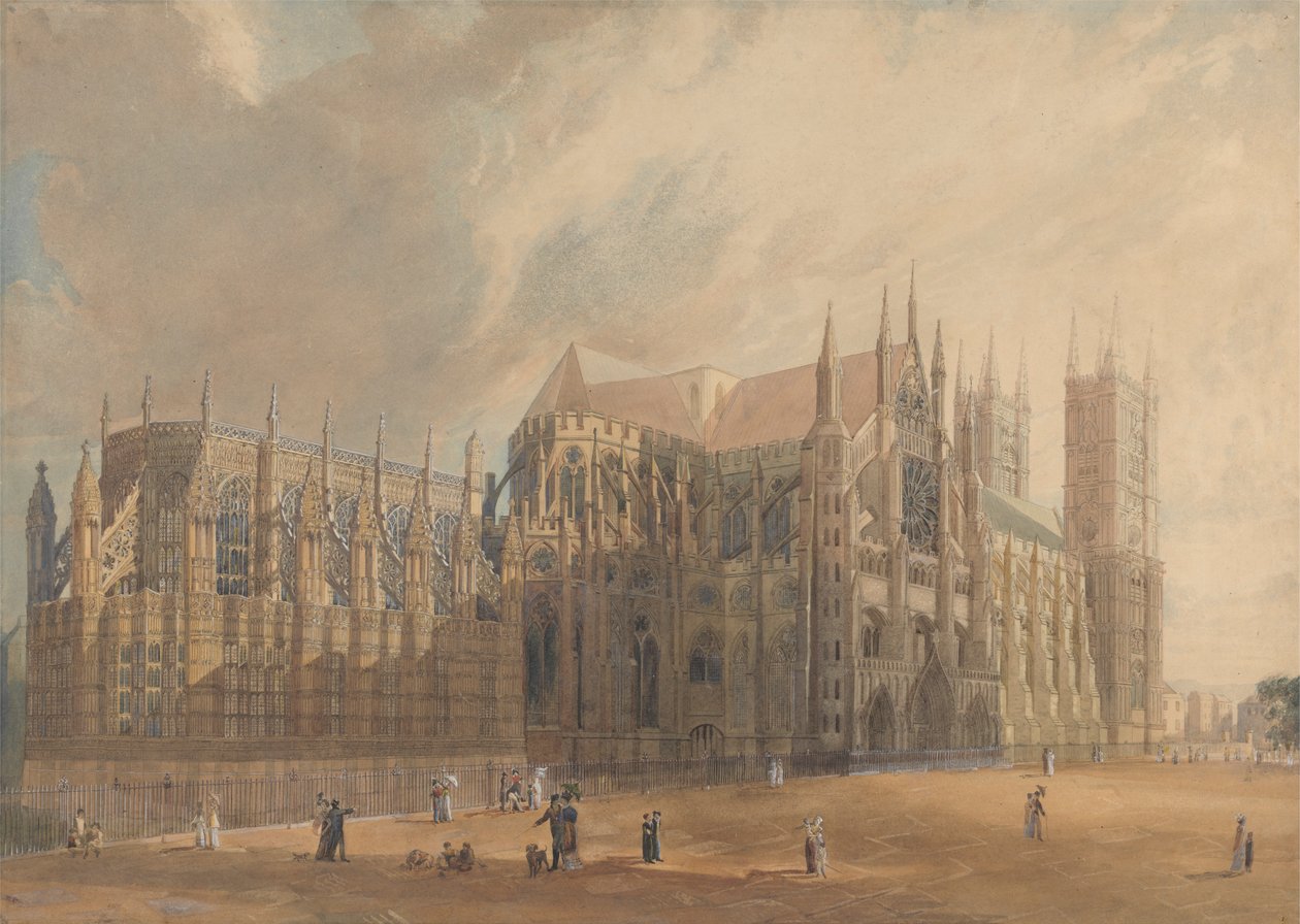 Nordostvy över Westminster Abbey av John Gendall