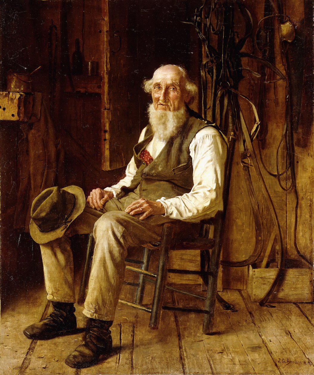 Ett ögonblicks kontemplation, av John George Brown