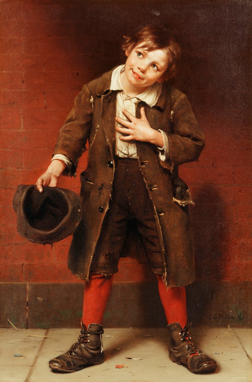 Tiggarpojke, ca 1885-1887 av John George Brown