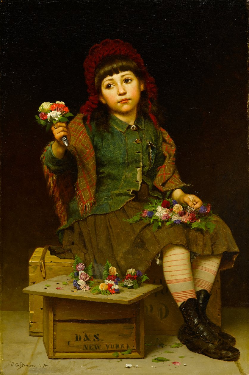 Köp en Posy, ca 1881 (olja på duk) av John George Brown
