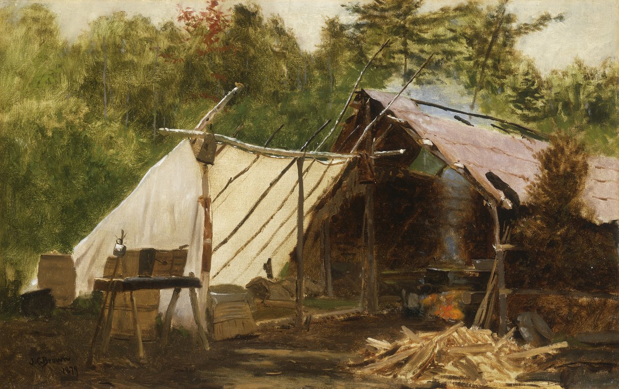Läger i Main Wood No, 1879 av John George Brown
