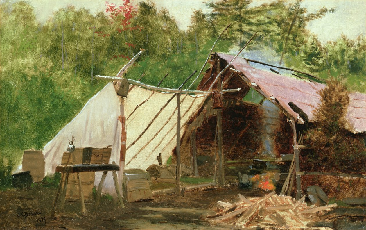 Läger i Maine Wood, nr 3 av John George Brown