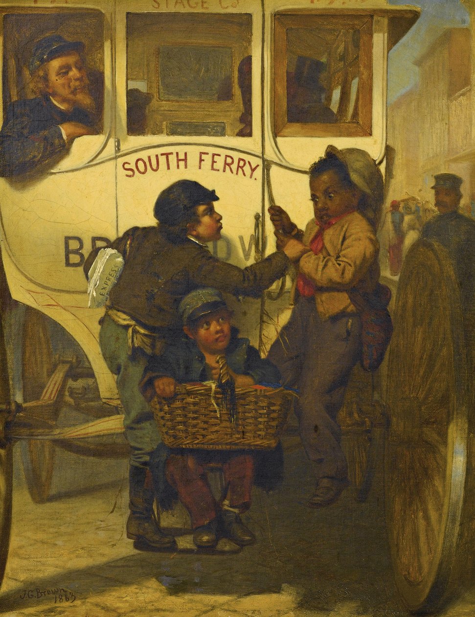 Färgade personer är inte tillåtna på denna linje, 1863 av John George Brown