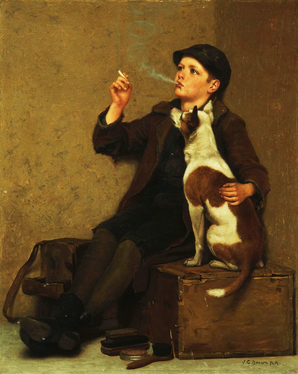 Skoputsning pojke, av John George Brown