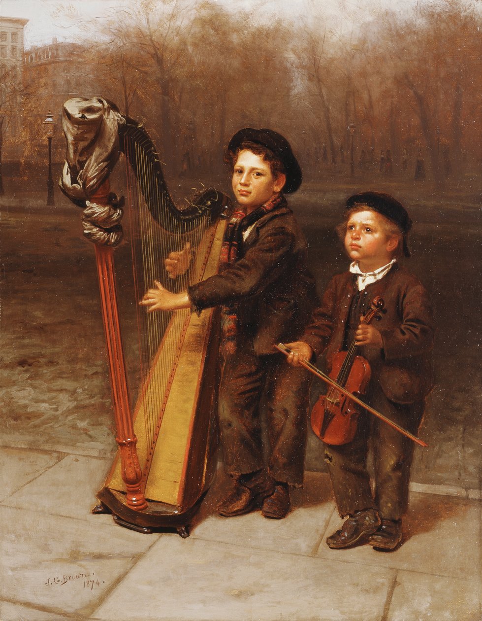 De små flanörerna, 1874 av John George Brown