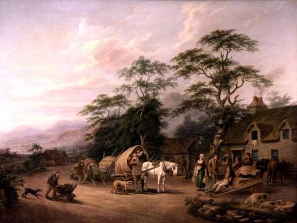 A Country Scene in Ireland (olja på duk) av John George Mulvany