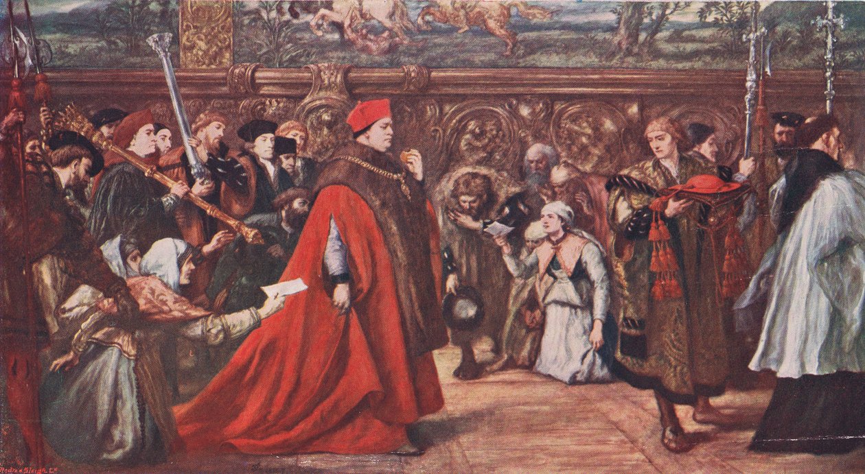 Kardinal Wolsey går i procession till Westminster Hall 1515 av John Gilbert