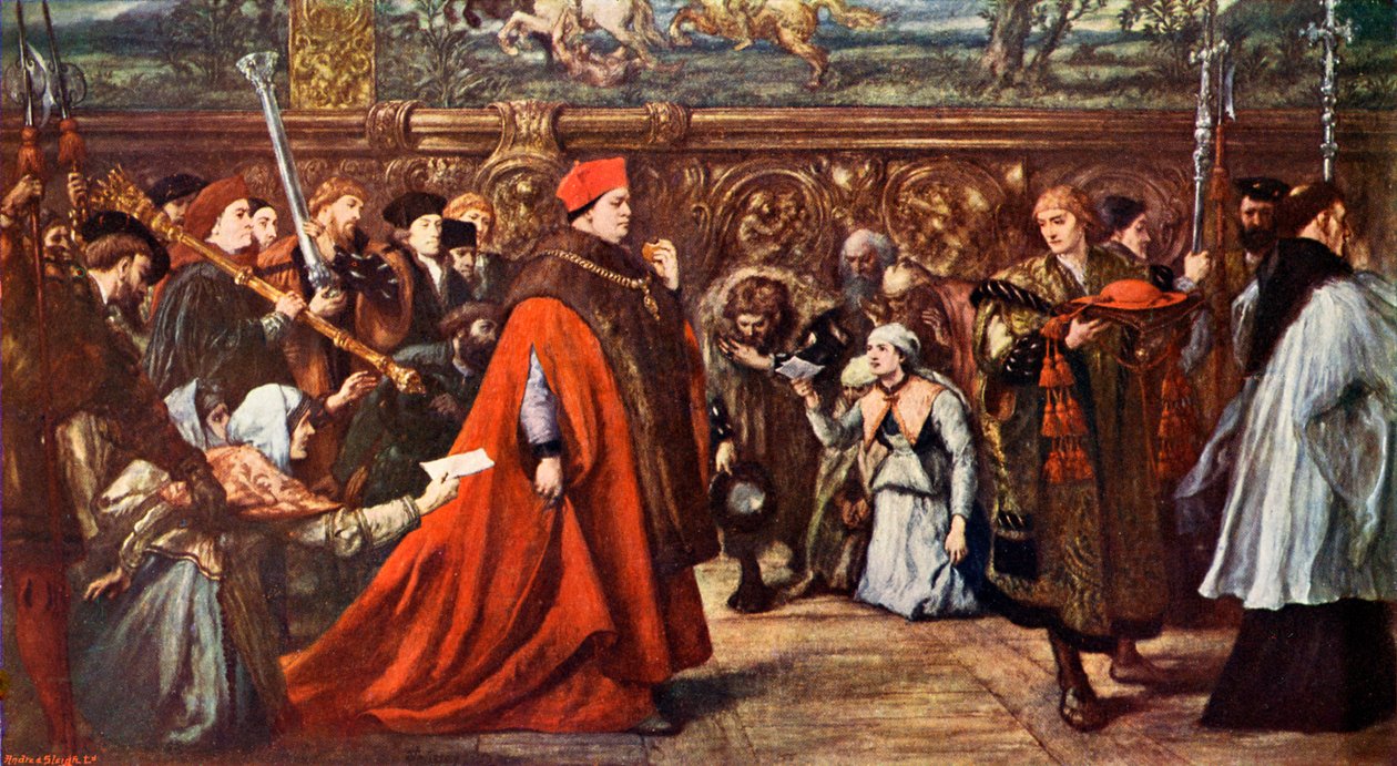 Kardinal Wolsey tager til Westminster Hallswed av John Gilbert