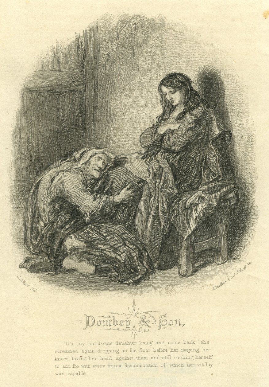 Dombey und Son: Alice Brown och hennes mor av John Gilbert