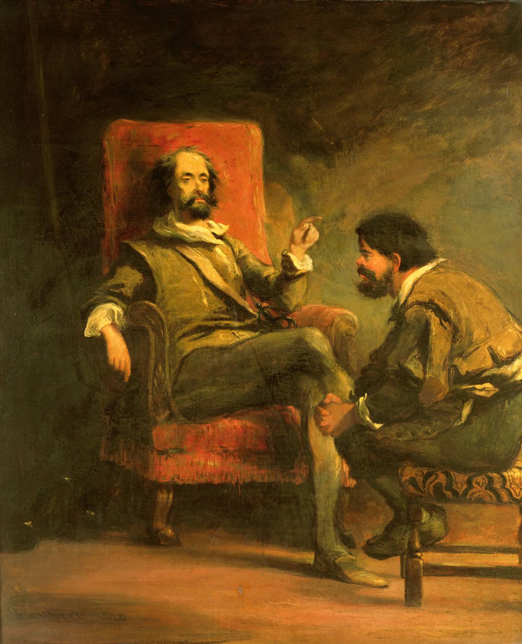 Don Quixote och Sancho Panza från Cervantes "Don Quixote de la Mancha", 1800-talet av John Gilbert