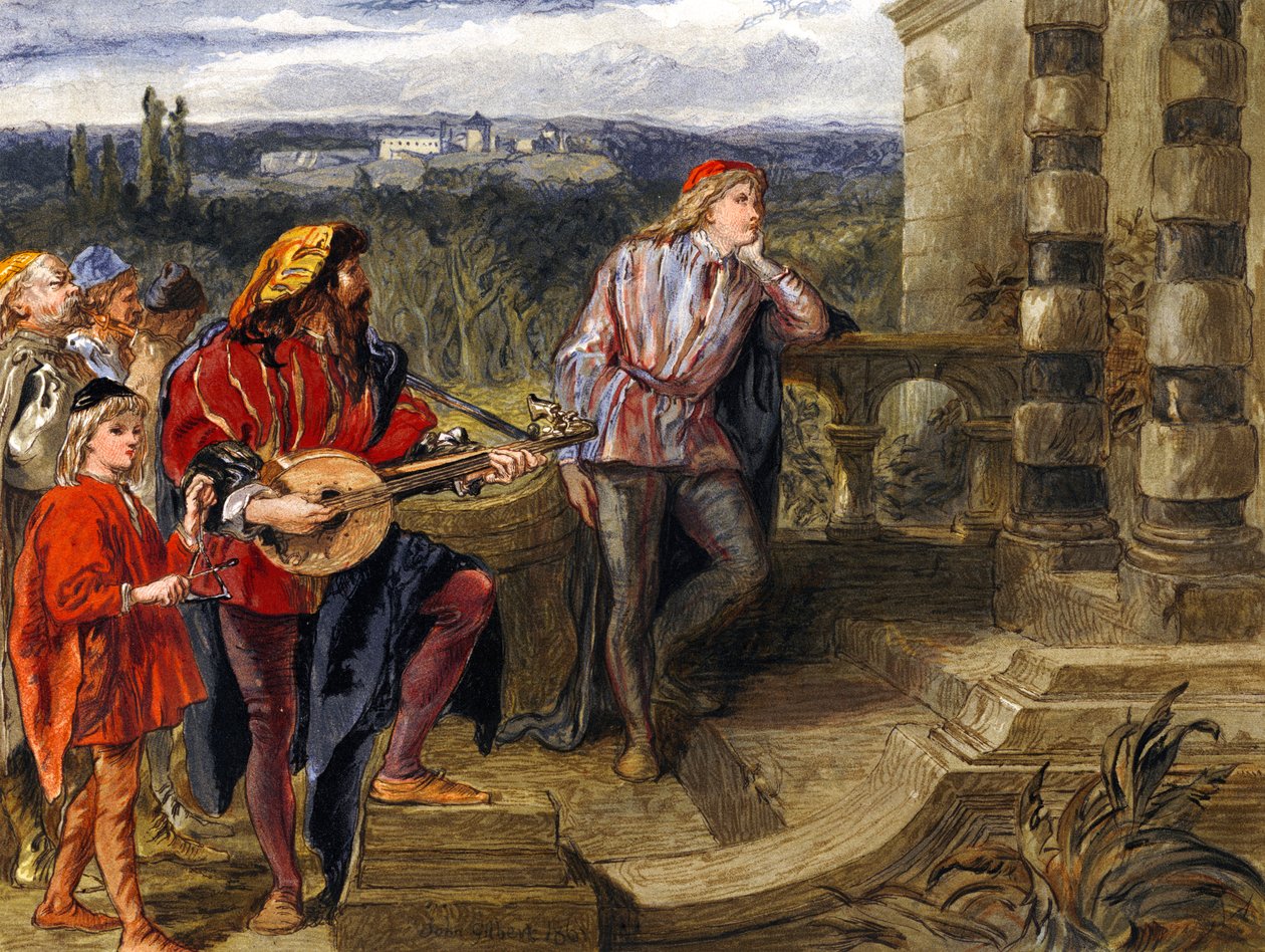 Illustration till De två herrarna från Verona av William Shakespeare av John Gilbert