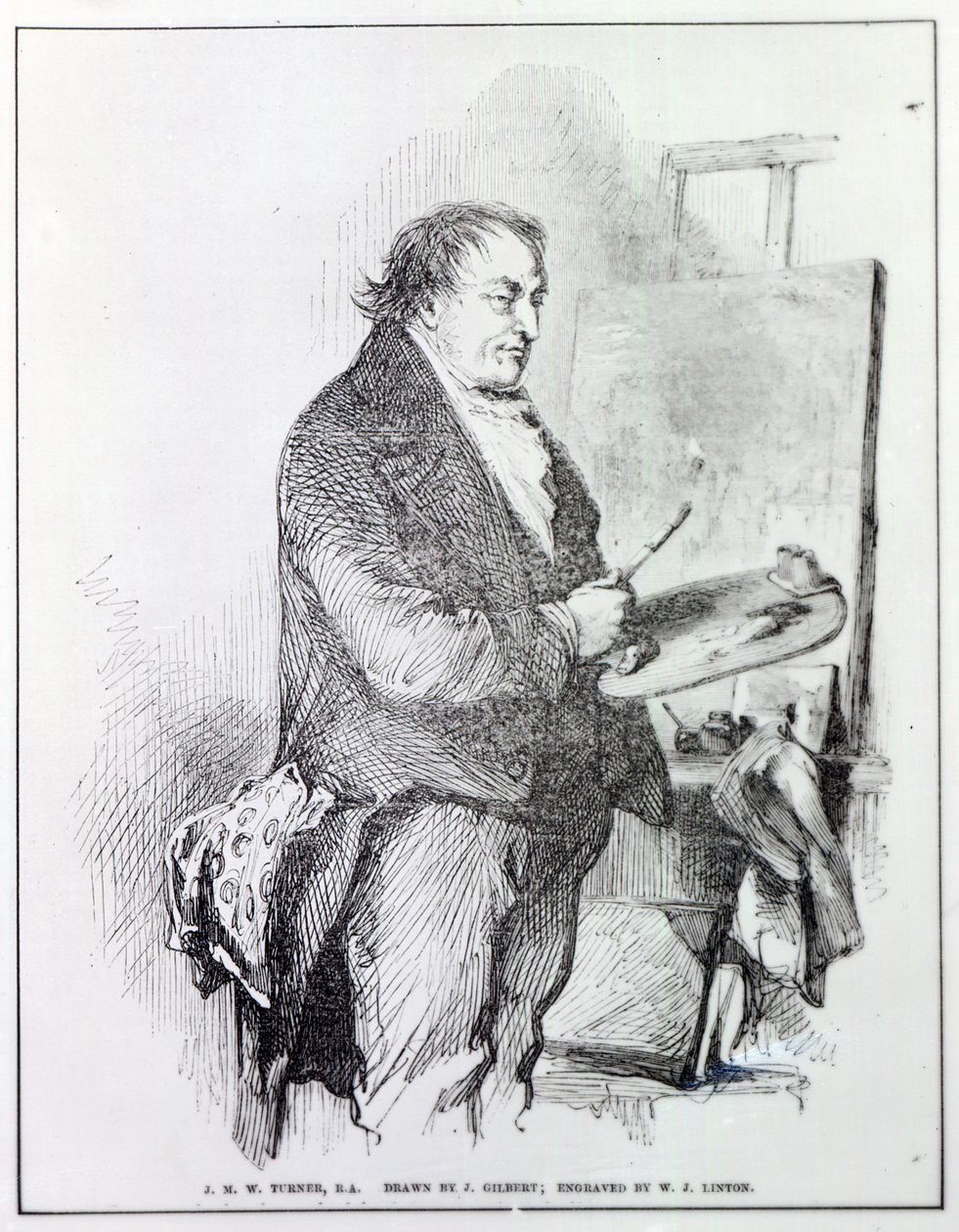 Joseph Mallord William Turner, graverad av W.J. Linton, ca 1837 (gravyr) av John Gilbert