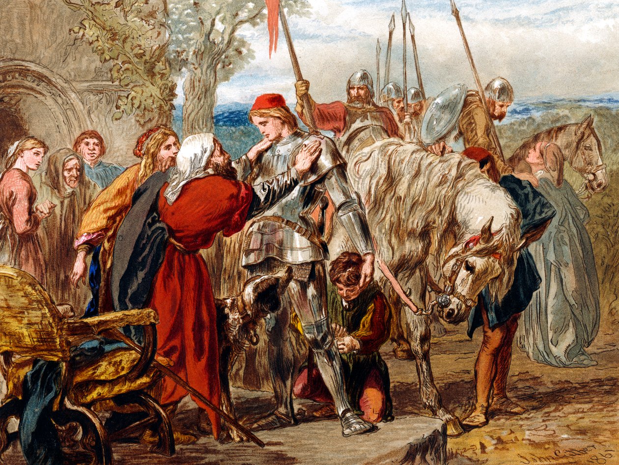 Shakespeares Sonett 37 - "Som en förfallen far gläder sig" (tryck) av John Gilbert