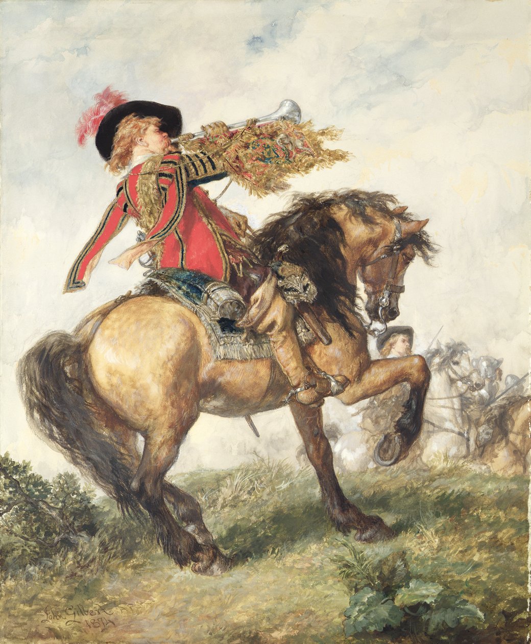 Konungens trumpetare, 1874 av John Gilbert