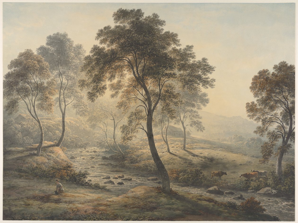 Tidig morgon nära Loch Katrine i Trossachs, Skottland av John Glover