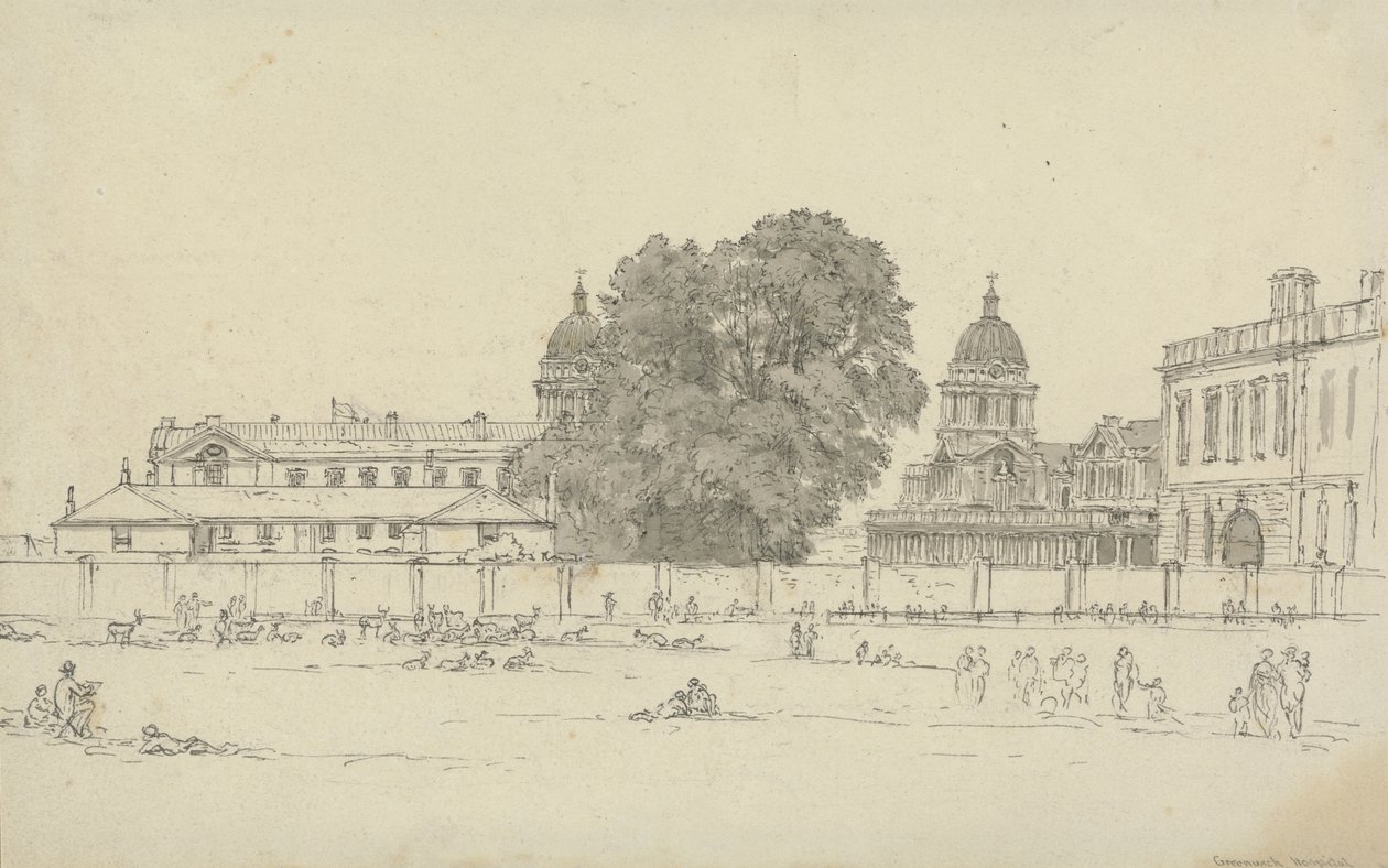 Greenwich Hospital (bläck & tvätt på papper) av John Glover