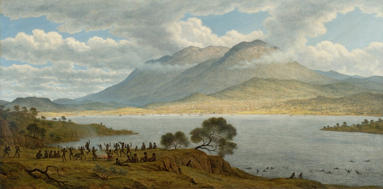 Mount Wellington och Hobart Town från Kangaroo Point av John Glover