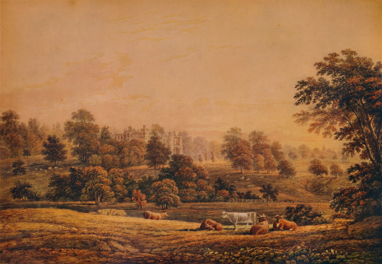 Utsikt över Aldenham Abbey: Hertfordshire, 1700-1800-talet, 1935 av John Glover