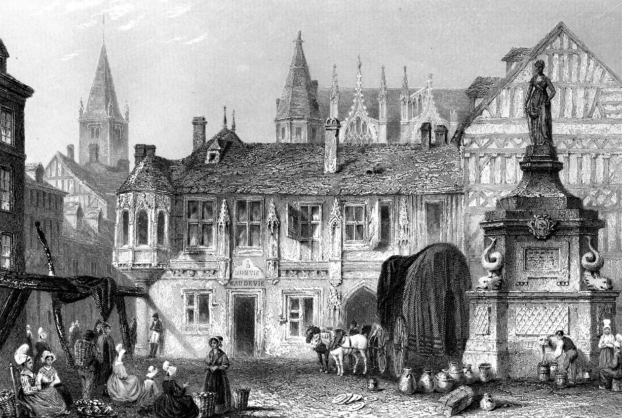 Palace of the Duke of Bedford, Rouen, Frankrike, 1800-talet. av John Godfrey