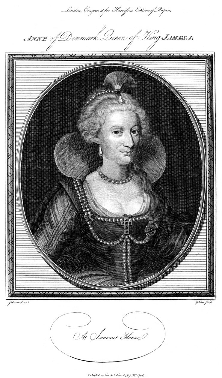 Anne av Danmark 1574-1619, drottninggemål till kung James I, 1786. av John Goldar