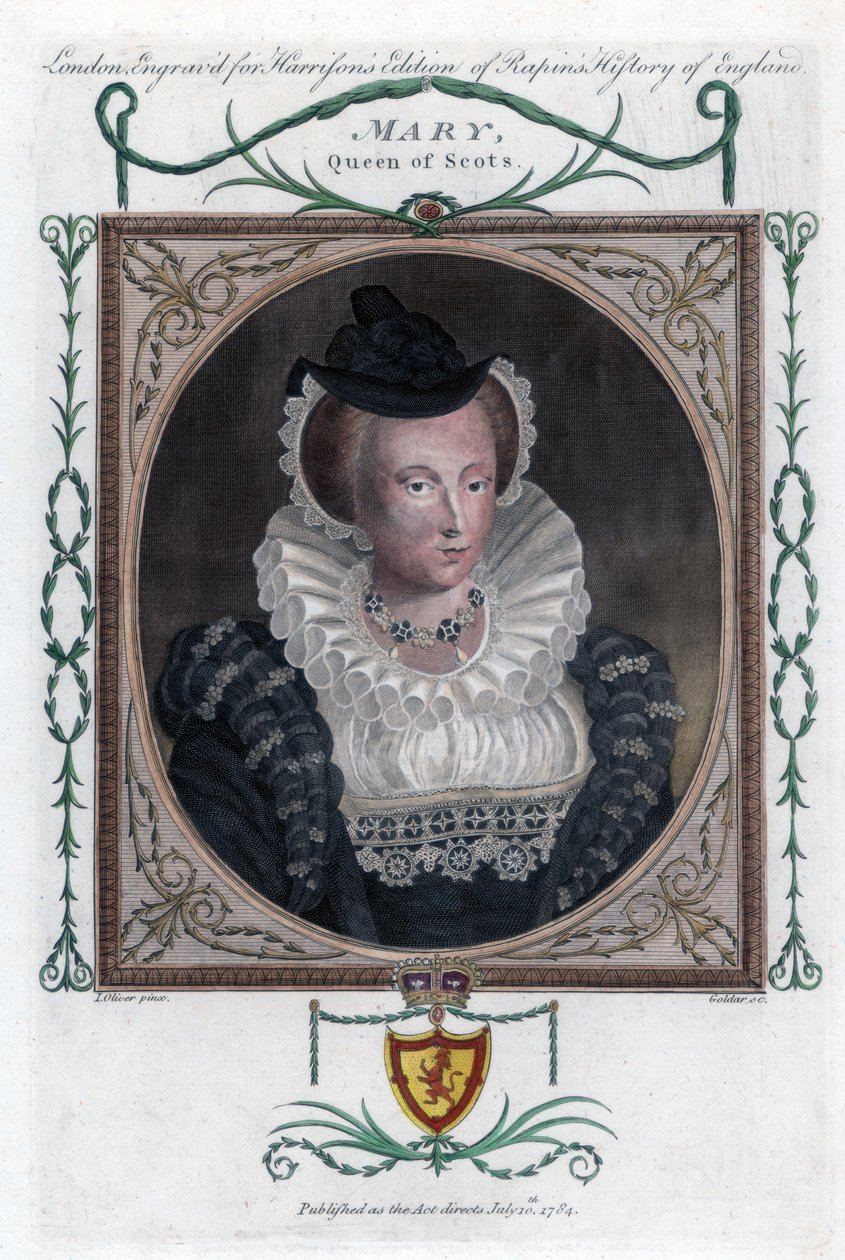 Mary I of Scotland, populärt känd som Mary, Queen of Scots, 1794. av John Goldar