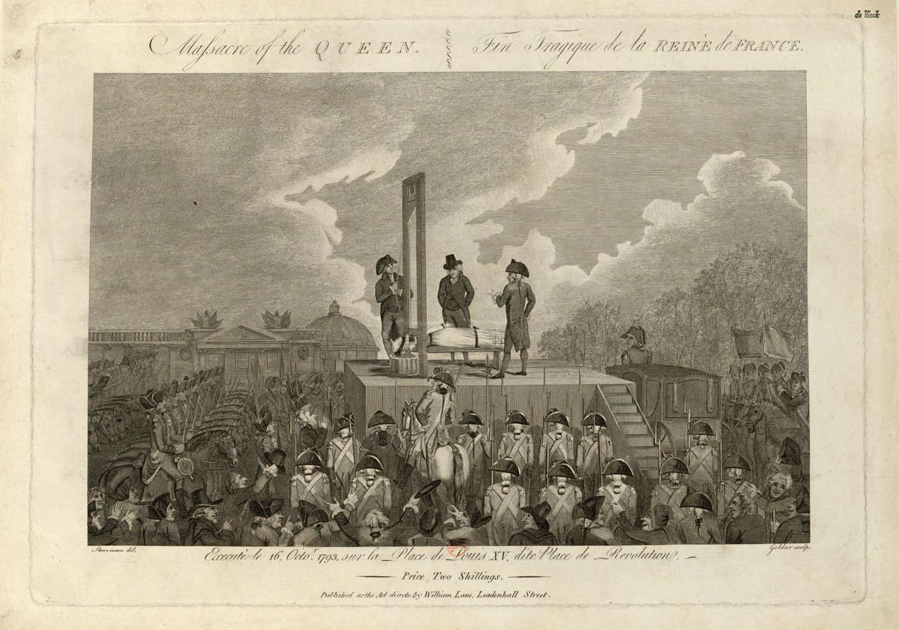 Avrättningen av Marie Antoinette den 16 oktober 1793, 1793-1794. av John Goldar