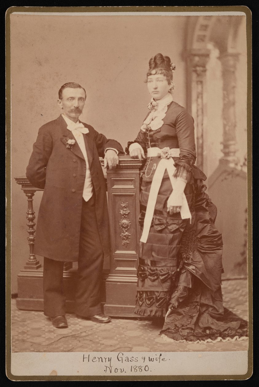 Porträtt av Henry Gass 1835-1884 och fru Emma Dibble, november 1880. av John Goldin