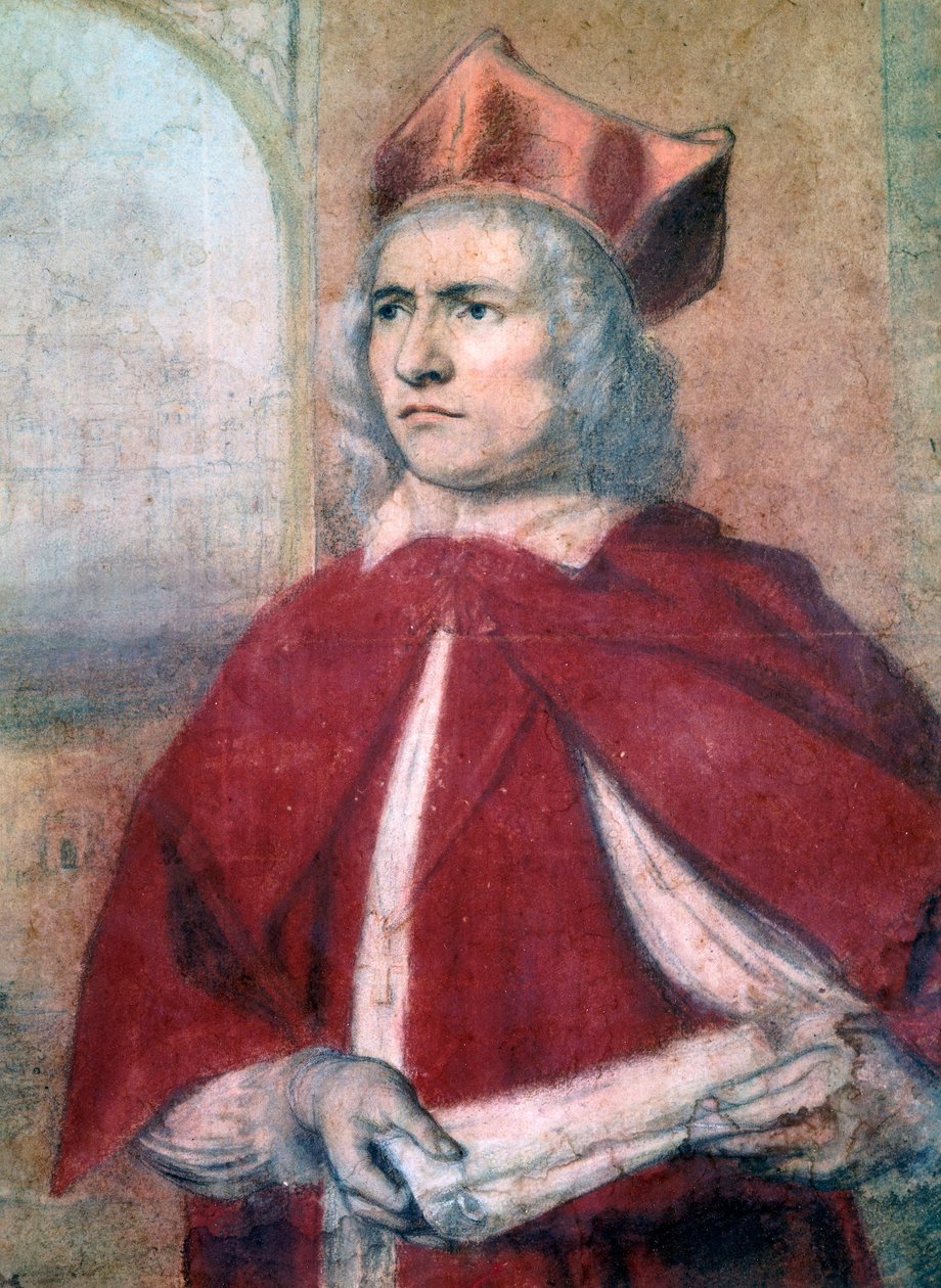 Skådespelaren Henry Harris (cirka 1634-1704) i rollen som kardinal Wosley i Henry VIII av William Shakespeare (1564-1616), av John Greenhill (1644-1676) av John Greenhill