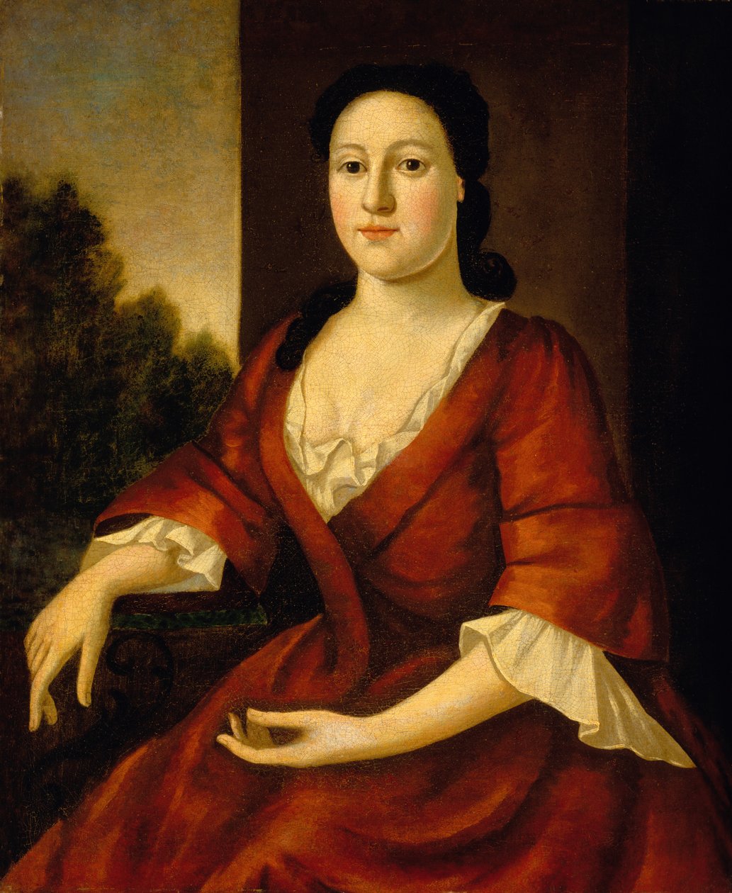 Porträtt av Mrs John Greenleaf, född Priscilla Brown (f.1725) c.1748 av John Greenwood