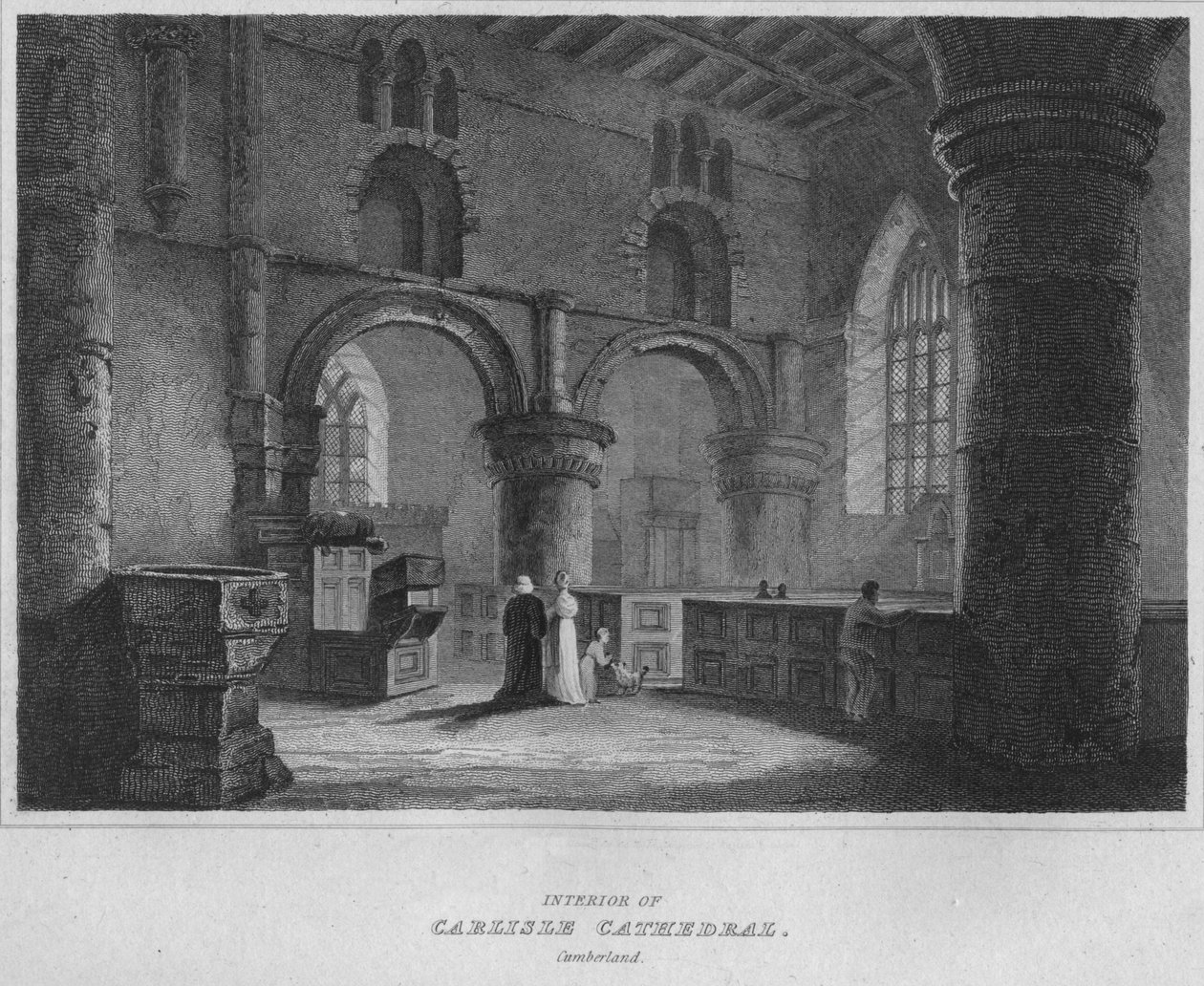 Interiör av Carlisle Cathedral. Cumberland, 1814 av John Greig