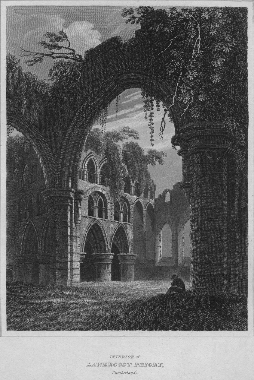 Interiör av Lanercost Priory, Cumberland, 1814 av John Greig