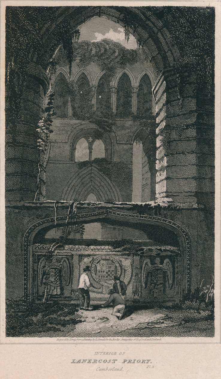 Interiör av Lanercost Priory. Cumberland, 1814 av John Greig