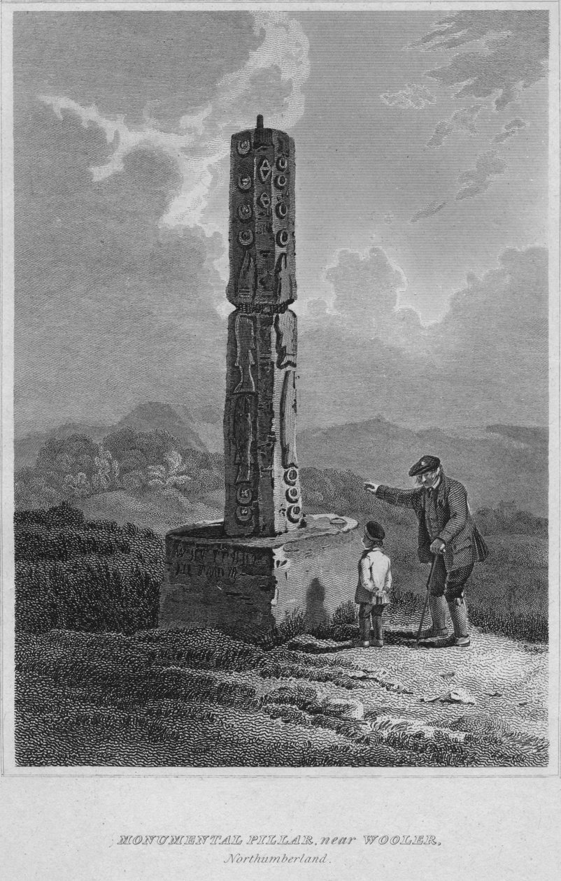 Monumental Pillar, nära Wooler, Northumberland, 1814 av John Greig