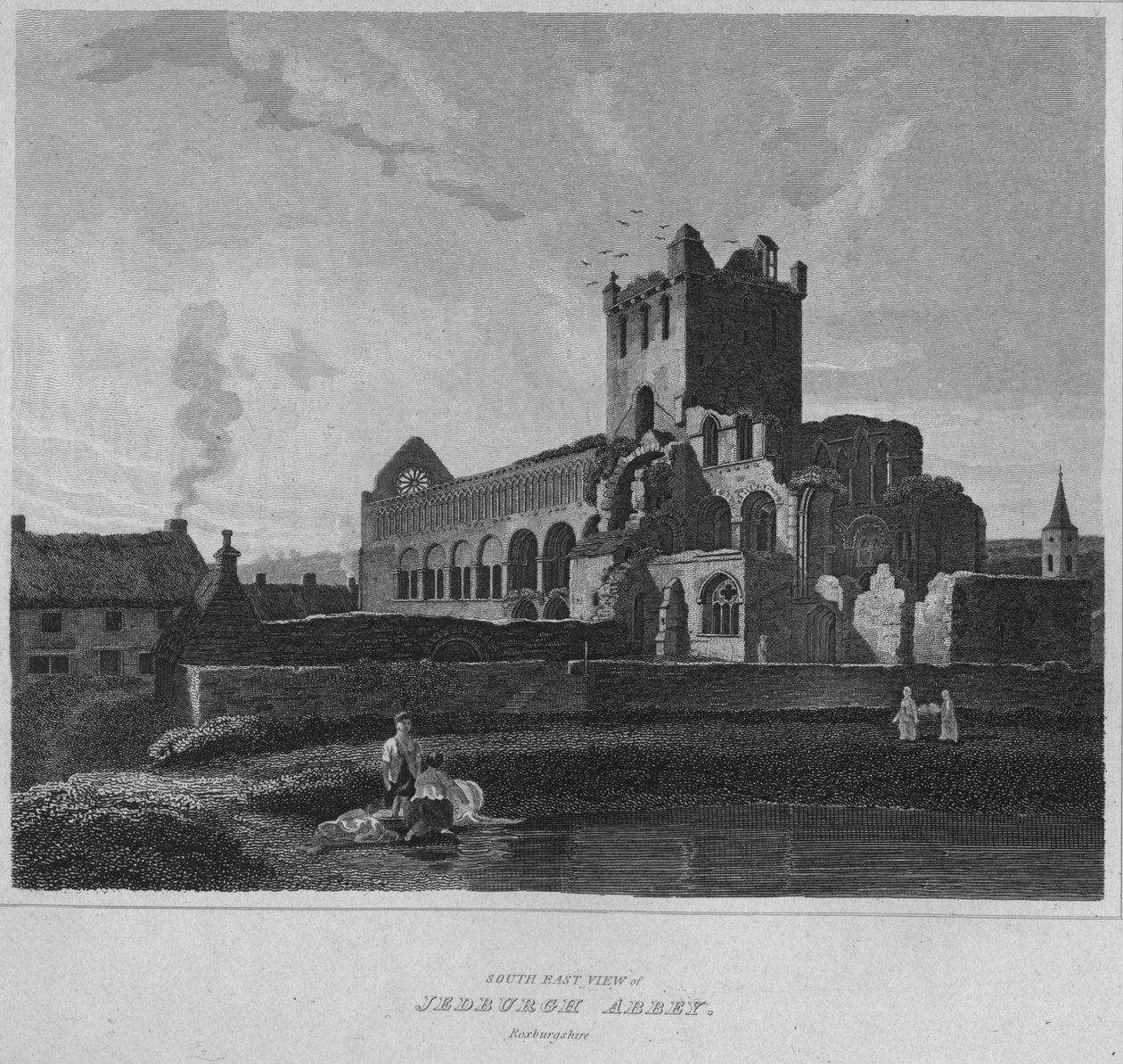 South East View of Jedburgh Abbey. Roxburghshire, 1814 av John Greig