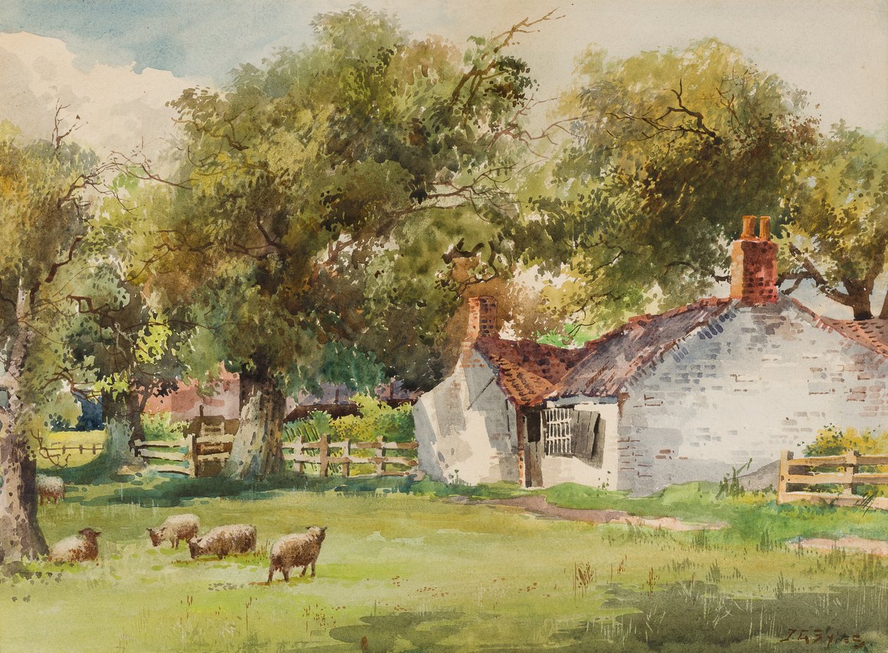 Springtime, Laceby Common (wc på papper) av John Guttridge Sykes