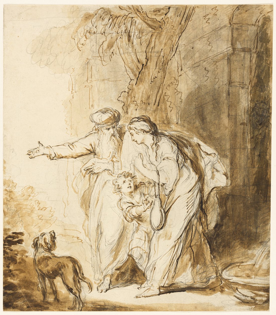 Abraham skickar bort Hagar och Ismael av John Hamilton Mortimer